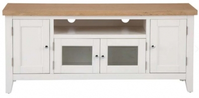 Product photograph of Aberdare Oak And Painted 4 Door Large Tv Unit from Choice Furniture Superstore