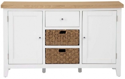Product photograph of Aberdare Oak And Painted 2 Door 1 Drawer Large Sideboard from Choice Furniture Superstore