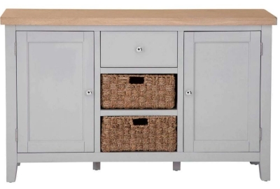 Product photograph of Aberdare Oak And Grey Painted 2 Door 1 Drawer Large Sideboard from Choice Furniture Superstore