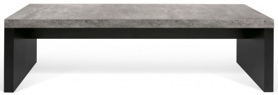 Temahome Detroit Concrete Melamine And Black Dining Bench