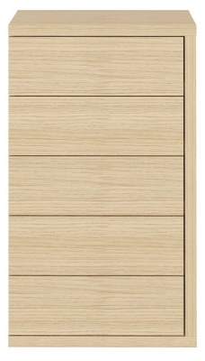 Temahome Hugo Light Oak Melamine 5 Drawer Chest