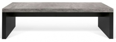 Temahome Detroit Concrete And Black Dining Bench