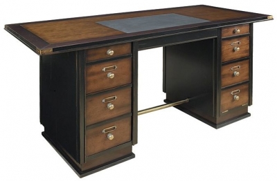 Product photograph of Authentic Models Black Captains Desk from Choice Furniture Superstore