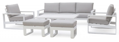 Product photograph of Maze Amalfi White 3 Seat Sofa Set With Rising Table from Choice Furniture Superstore