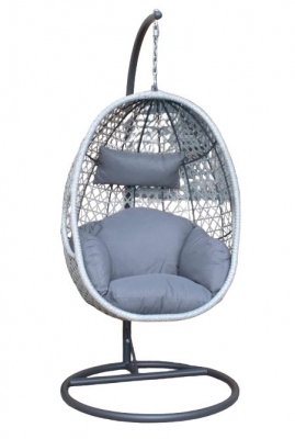Product photograph of Maze Ascot Rattan Hanging Chair With Weatherproof Cushions from Choice Furniture Superstore