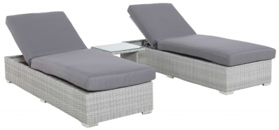 Product photograph of Maze Ascot Rattan Sun Lounger Set With Weatherproof Cushions from Choice Furniture Superstore