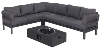 Maze Oslo Corner Group with Rectangular Gas Firepit Coffee Table