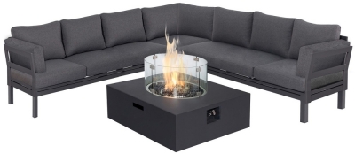 Product photograph of Maze Oslo Large Corner Group With Square Gas Firepit Table from Choice Furniture Superstore