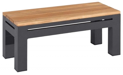 Product photograph of Maze Oslo Charcoal Teak Rectangular Side Table from Choice Furniture Superstore
