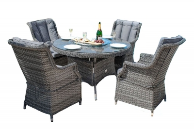 Product photograph of Maze Victoria 4 Seat Round Rattan Dining Set from Choice Furniture Superstore