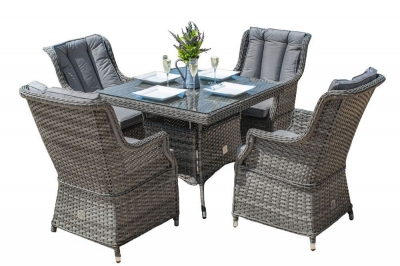 Product photograph of Maze Victoria 4 Seat Square Rattan Dining Set from Choice Furniture Superstore