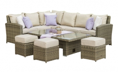 Product photograph of Maze Winchester Rattan Corner Dining Set With Rising Table from Choice Furniture Superstore