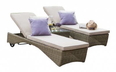 Product photograph of Maze Winchester Rattan Sunlounger Set from Choice Furniture Superstore