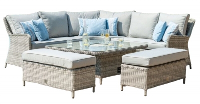 Product photograph of Maze Oxford Royal Rattan Corner Dining Sofa Set from Choice Furniture Superstore