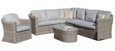 Product photograph of Maze Oxford Small Rattan Corner Group With Additional Armchair from Choice Furniture Superstore