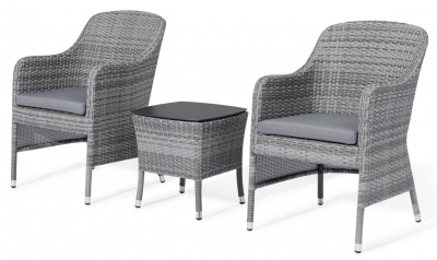 Product photograph of Maze Santorini Grey Rattan Bistro Set from Choice Furniture Superstore