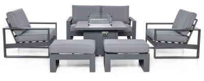 Product photograph of Maze Amalfi Grey 2 Seat Sofa Dining Set With Fire Pit Table from Choice Furniture Superstore