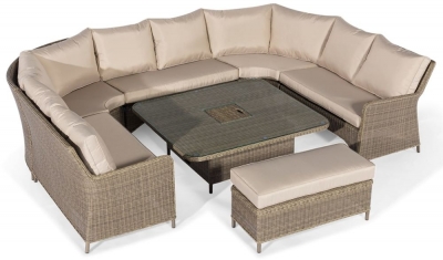 Product photograph of Maze Winchester Royal U Shape Rattan Sofa Set With Rising Table from Choice Furniture Superstore