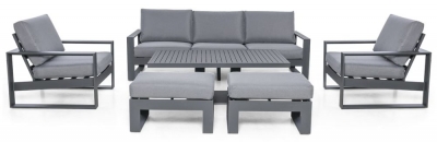 Product photograph of Maze Amalfi Grey 3 Seat Sofa Set With Gas Lift Rising Table from Choice Furniture Superstore
