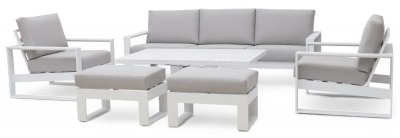 Product photograph of Maze Amalfi White 3 Seat Sofa Set With Gas Lift Rising Table from Choice Furniture Superstore