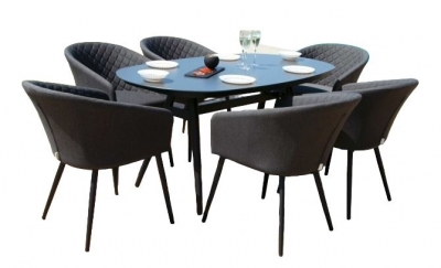 Product photograph of Maze Lounge Outdoor Ambition Fabric 6 Seat Oval Dining Set from Choice Furniture Superstore