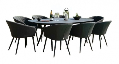 Product photograph of Maze Lounge Outdoor Ambition Fabric 8 Seat Oval Dining Set from Choice Furniture Superstore
