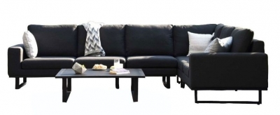 Maze Lounge Outdoor Ethos Charcoal Fabric Large Corner Sofa Group
