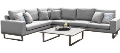 Maze Lounge Outdoor Ethos Flanelle Fabric Large Corner Sofa Group