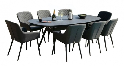 Product photograph of Maze Lounge Outdoor Zest Fabric 8 Seat Oval Dining Set from Choice Furniture Superstore