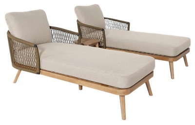Product photograph of Maze Bali Rope Weave Double Sunlounger Set from Choice Furniture Superstore