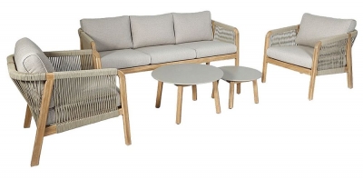 Product photograph of Maze Martinique Rope Weave 3 Seat Lounge Set from Choice Furniture Superstore