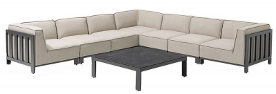 Product photograph of Maze Ibiza Large Corner Sofa Set With Square Coffee Table - Oatmeal from Choice Furniture Superstore