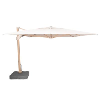 Maze Artemis Beige Aluminium Led Rectangular Wood Effect Cantilever Parasol