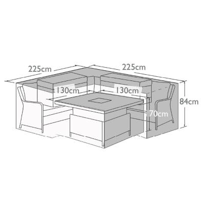 Product photograph of Maze Black Polyester Large Square Corner Set With Rising Table Outdoor Cover from Choice Furniture Superstore