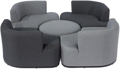 Maze Snug Lifestyle Suite Charcoal Fabric Sofa Daybeds With Rising Table