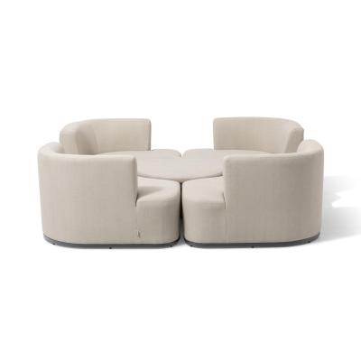 Product photograph of Maze Snug Lifestyle Suite Oatmeal Fabric Sofa Daybeds With Rising Table from Choice Furniture Superstore