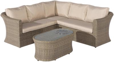 Maze Winchester Small 5 Seater Corner Sofa Set With Fire Pit Coffee Table