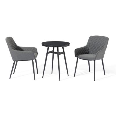 Maze Zest Flanelle Aluminium 2 Seater Bistro Set With 2 Chairs And Table