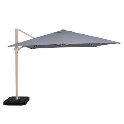 Maze Zeus Grey Aluminium Led Square Wood Effect Cantilever Parasol