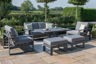 Product photograph of Maze Amalfi Grey 2 Seat Sofa Set With Gas Lift Rising Table from Choice Furniture Superstore