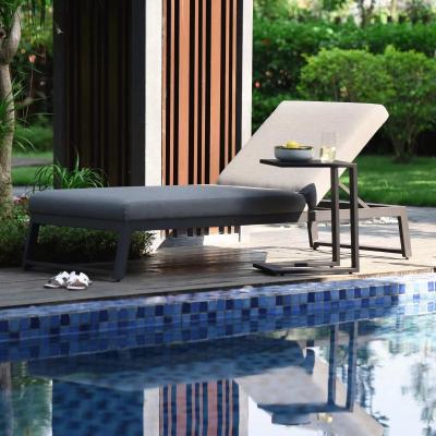 Product photograph of Maze Allure Lead Chine Fabric Sunlounger from Choice Furniture Superstore