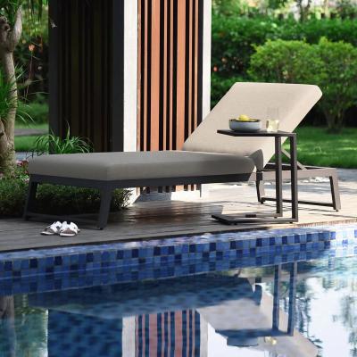Product photograph of Maze Allure Oatmeal Fabric Sunlounger from Choice Furniture Superstore