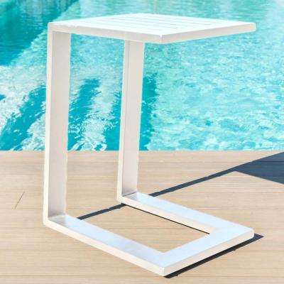 Product photograph of Maze White Aluminium Side Table from Choice Furniture Superstore