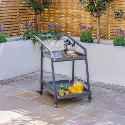 Product photograph of Maze Grey Aluminium 2-tier Trolley from Choice Furniture Superstore
