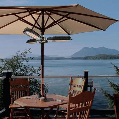 Product photograph of Maze Black 2000w Vulcan Parasol Tri Electric Patio Heater from Choice Furniture Superstore