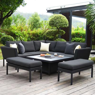 Product photograph of Maze Lounge Outdoor Pulse Charcoal Fabric Square Corner Dining Set With Rising Table from Choice Furniture Superstore