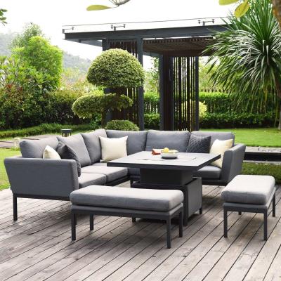 Product photograph of Maze Lounge Outdoor Pulse Flanelle Fabric Square Corner Dining Set With Rising Table from Choice Furniture Superstore