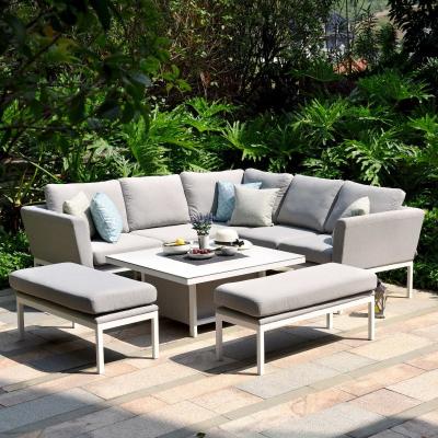 Product photograph of Maze Lounge Outdoor Pulse Lead Chine Fabric Square Corner Dining Set With Rising Table from Choice Furniture Superstore