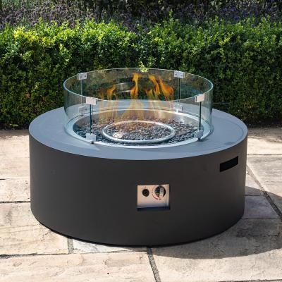 Product photograph of Maze Lounge Charcoal Round Gas Fire Pit from Choice Furniture Superstore
