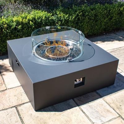 Product photograph of Maze Lounge Charcoal Square Gas Fire Pit from Choice Furniture Superstore
